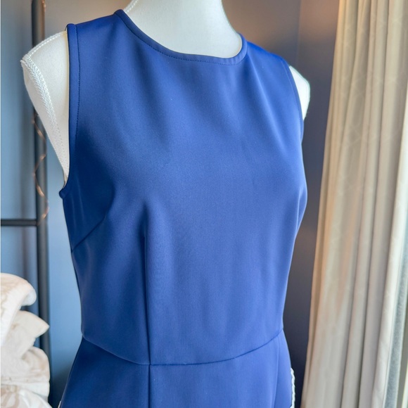 Tanya Taylor Blue and White Mini Scuba Dress - Picture 5 of 14